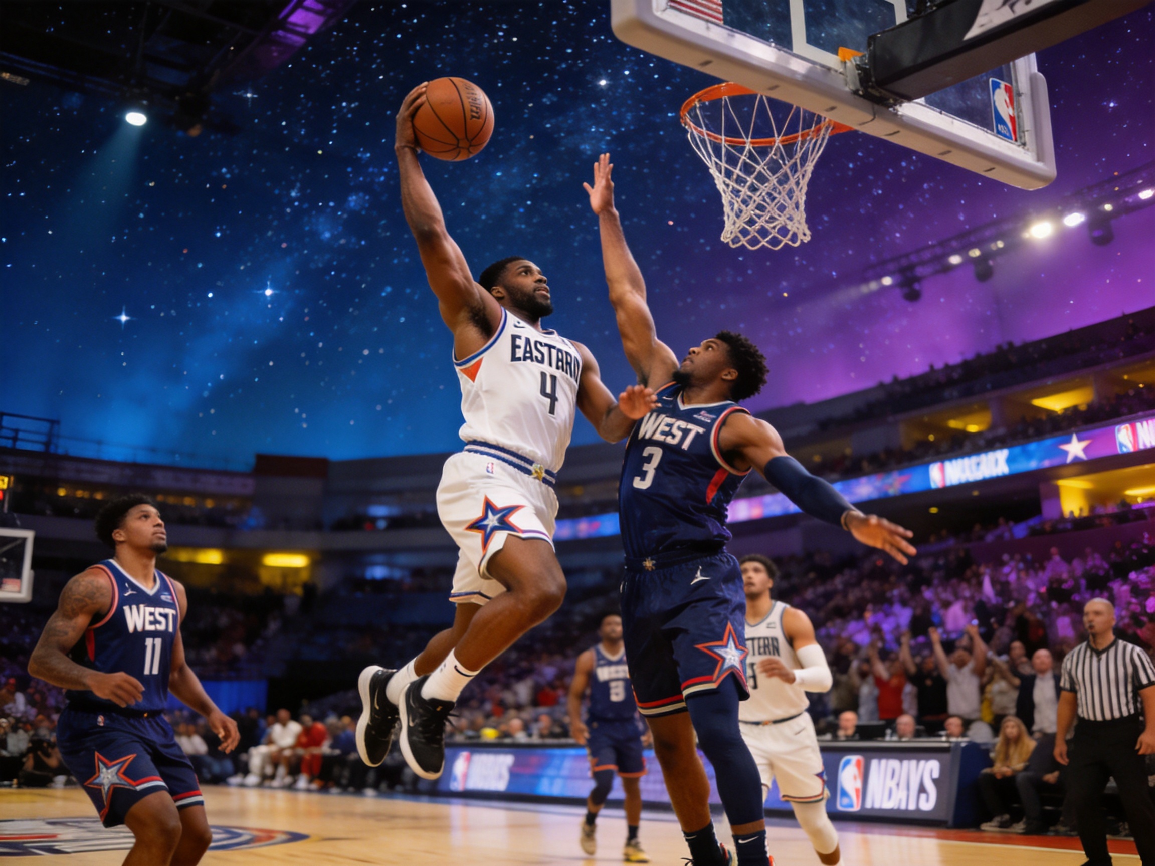 NBA全明星战报直播扣篮精彩镜头星空